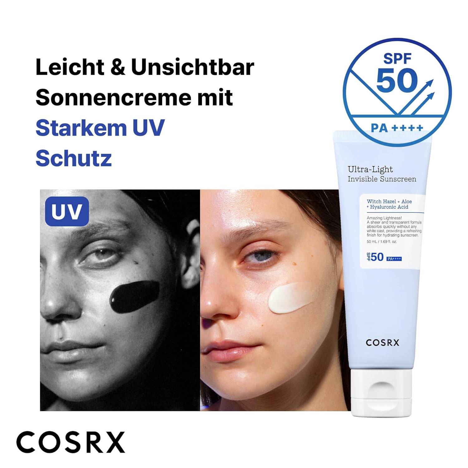 COSRX Ultra-Light Invisible Sonnencreme SPF50