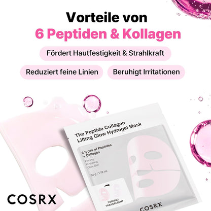 COSRX Pink Peptide Collagen Lifting Glow Hydrogel Gesichtsmasken