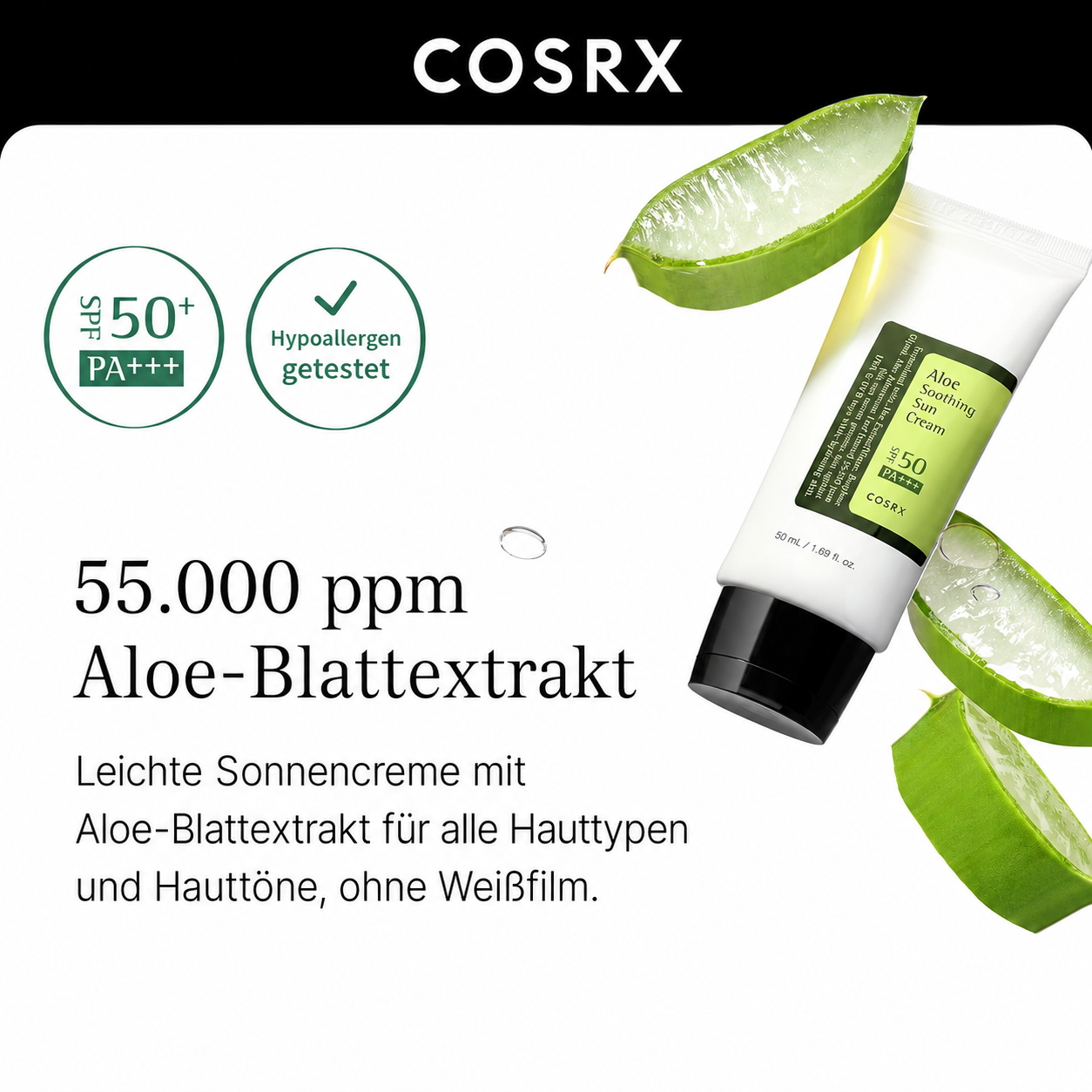 COSRX Aloe Soothing Sonnencreme SPF50